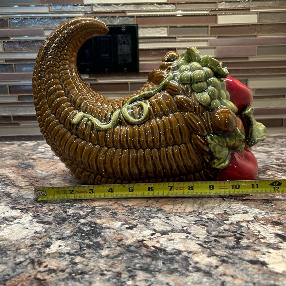 Chris Madden Ceramic Cornucopia Pumpkin Thanksgiving Fall Centerpiece - Picture 6 of 17